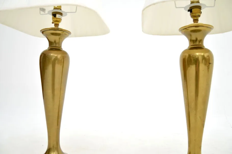 Best Pamono Vintage Brass Table Lamps, 1970s, Set of 2
