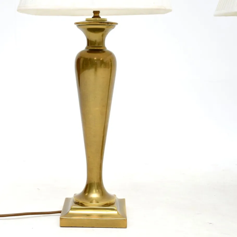 Best Pamono Vintage Brass Table Lamps, 1970s, Set of 2