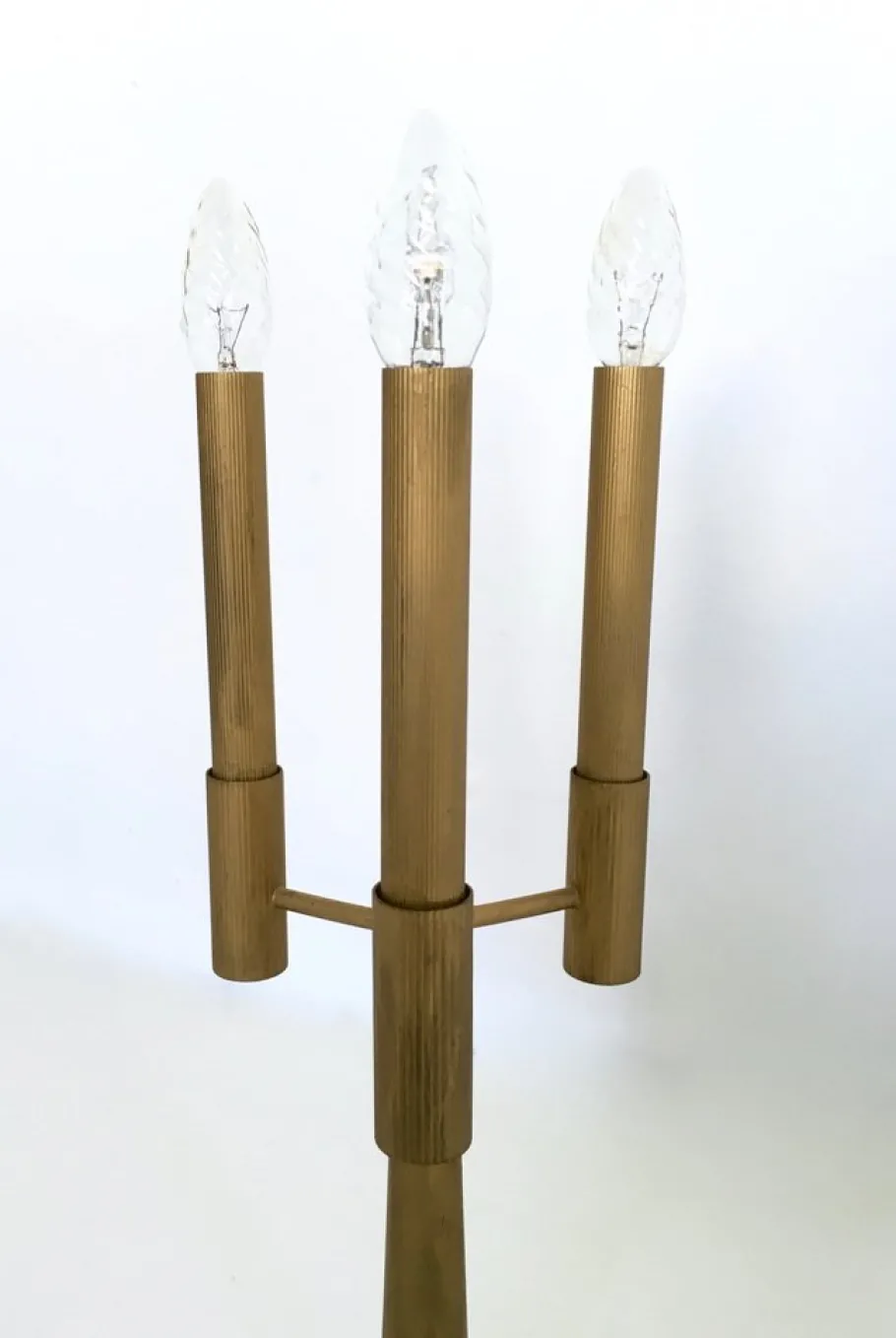 Hot Pamono Vintage Brass Three-Arm Table Lamp with Candelabra Design, Italy, 1950s