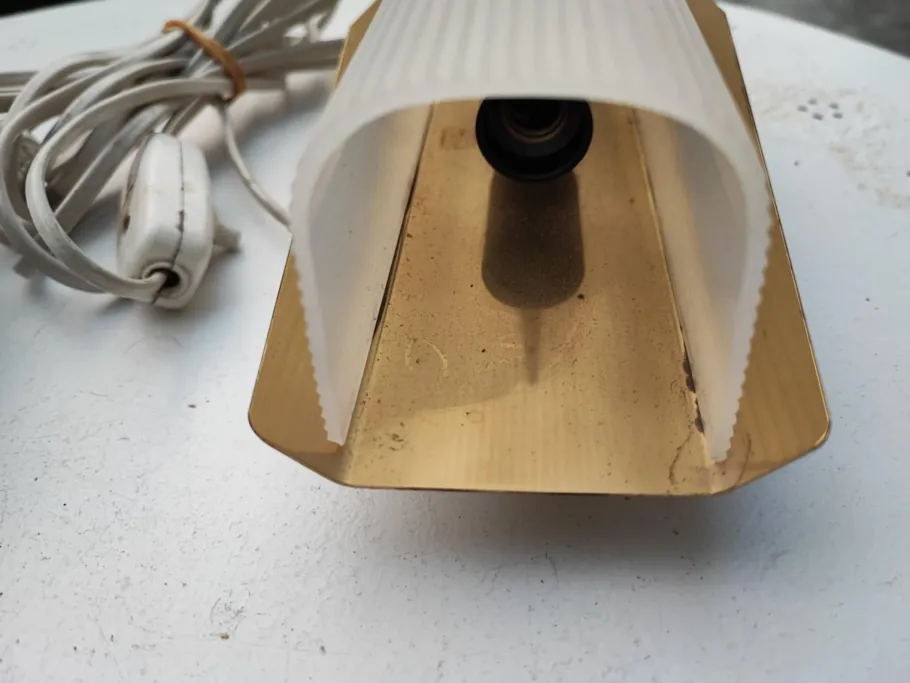 New Pamono Vintage Brass Wall Lamps, 1970s, Set of 2