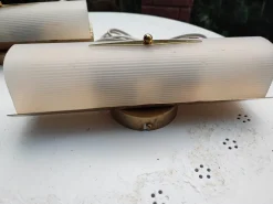 New Pamono Vintage Brass Wall Lamps, 1970s, Set of 2