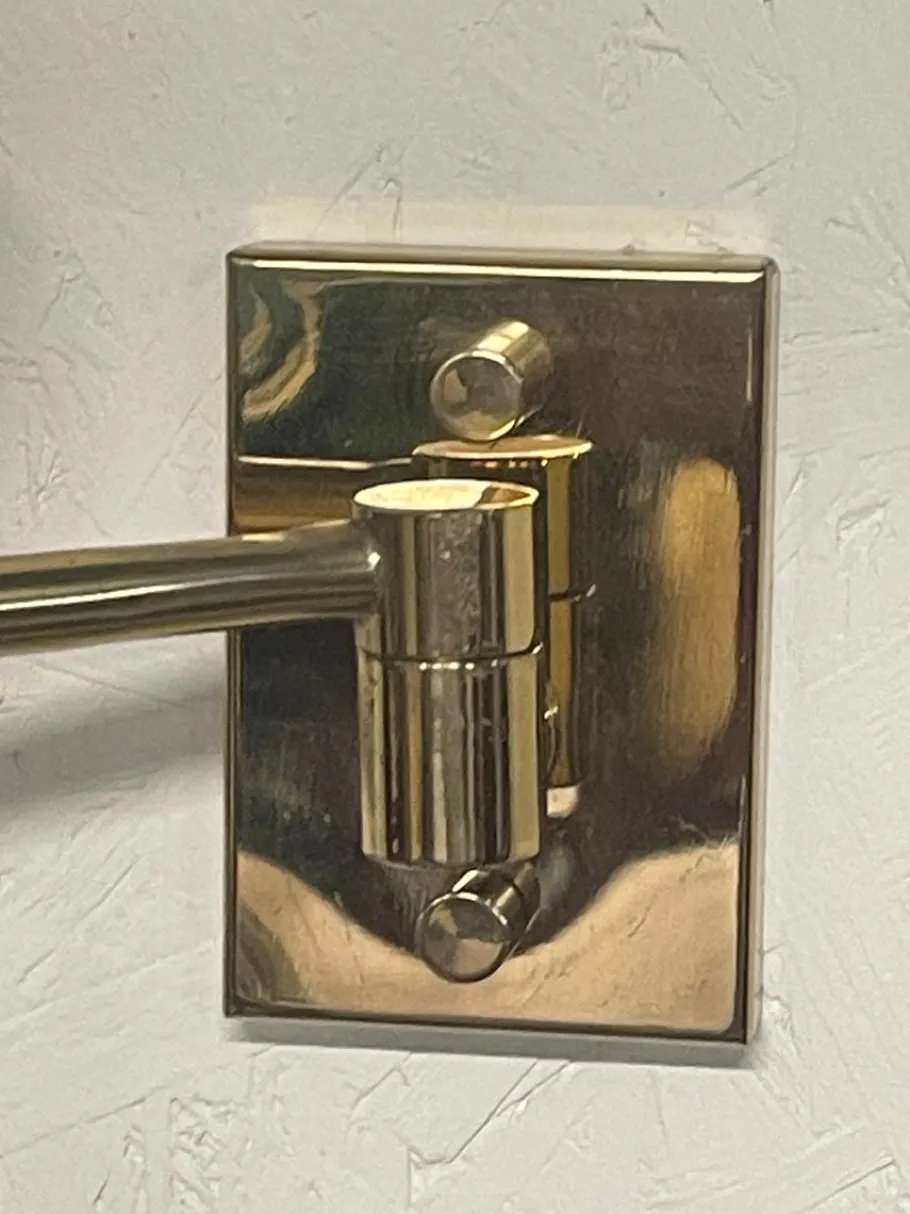 New Pamono Vintage Brass Wall Lamps, 1970s, Set of 2