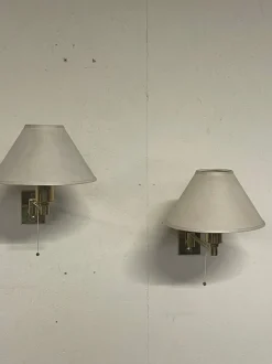 New Pamono Vintage Brass Wall Lamps, 1970s, Set of 2