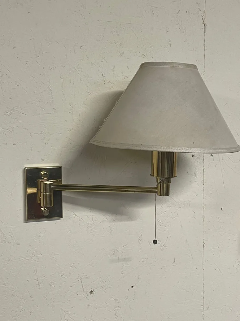 New Pamono Vintage Brass Wall Lamps, 1970s, Set of 2