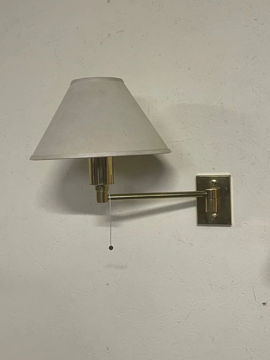 New Pamono Vintage Brass Wall Lamps, 1970s, Set of 2