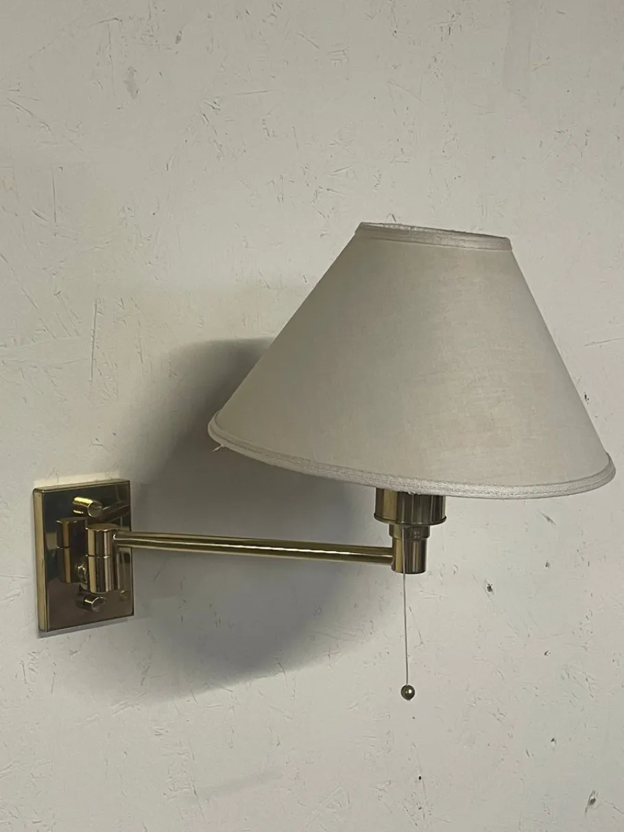 New Pamono Vintage Brass Wall Lamps, 1970s, Set of 2