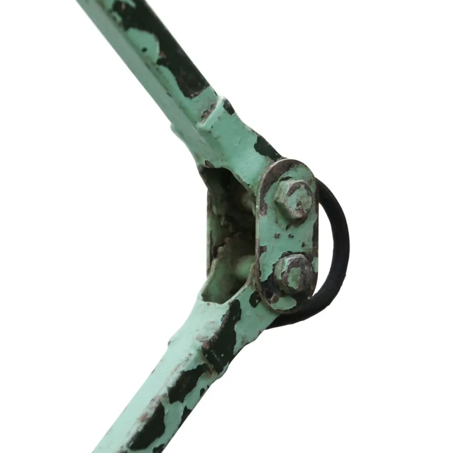 Pamono Vintage British Industrial Green Metal 2-Arm Machinist Work Desk Light by Mek Elek