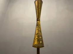 New Pamono Vintage Bronze & Glass Light Pendant Light, 1950s