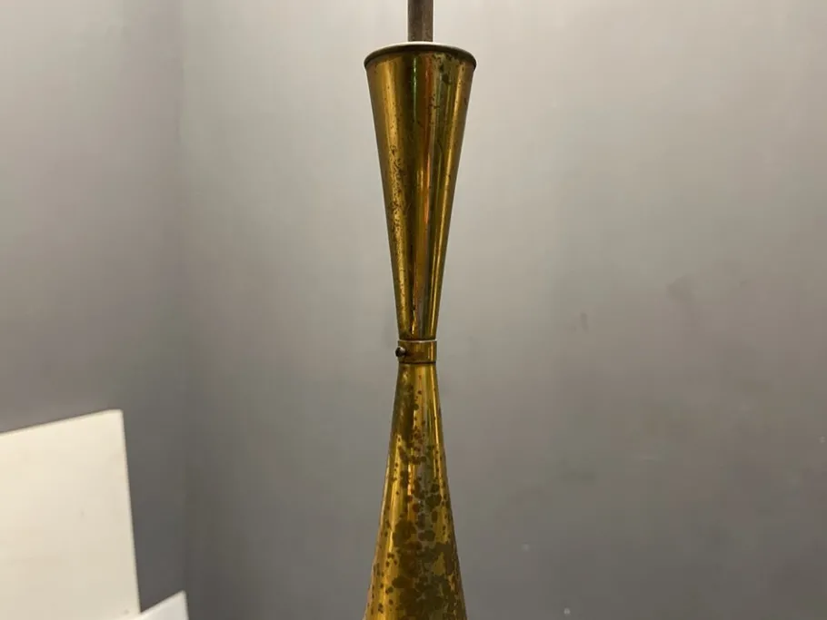 New Pamono Vintage Bronze & Glass Light Pendant Light, 1950s