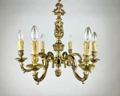 Best Pamono Vintage Bronze Chandelier in Empire Style