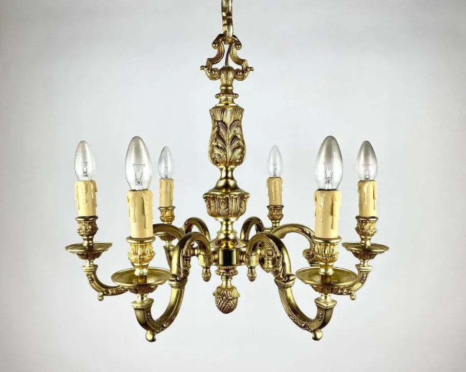 Best Pamono Vintage Bronze Chandelier in Empire Style
