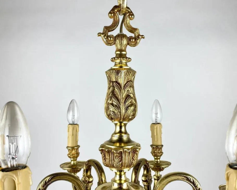 Best Pamono Vintage Bronze Chandelier in Empire Style