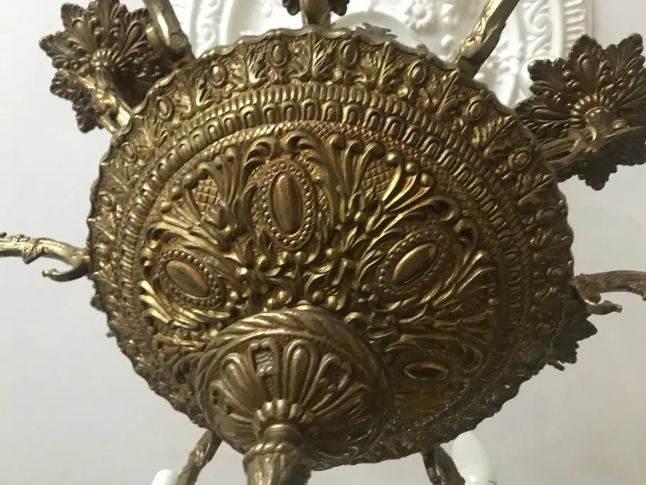 Sale Pamono Vintage Bronze Chandelier, 1950s