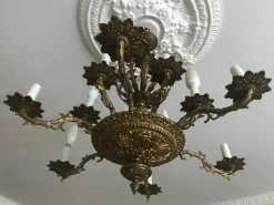 Sale Pamono Vintage Bronze Chandelier, 1950s