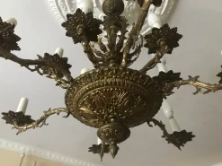 Sale Pamono Vintage Bronze Chandelier, 1950s