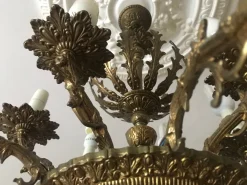 Sale Pamono Vintage Bronze Chandelier, 1950s