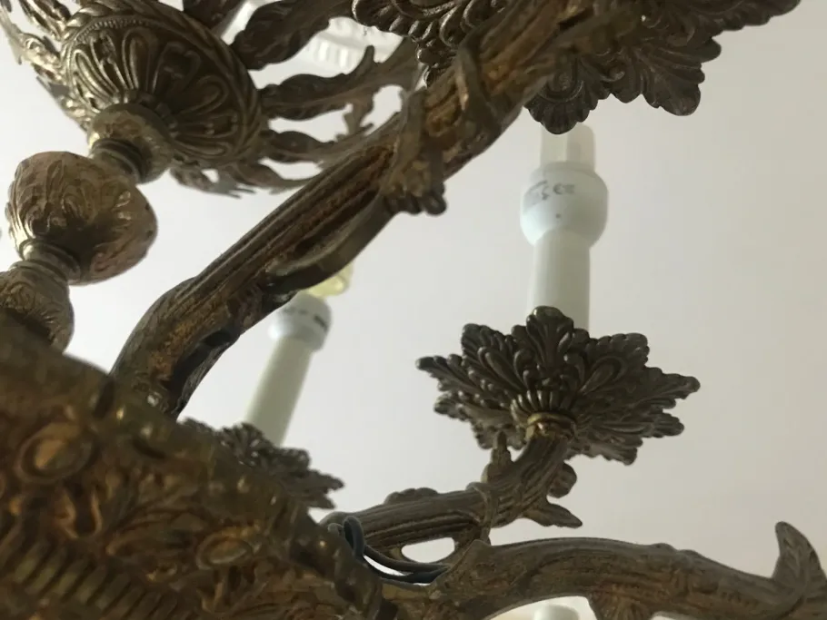 Sale Pamono Vintage Bronze Chandelier, 1950s