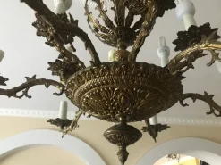 Sale Pamono Vintage Bronze Chandelier, 1950s