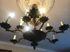 Sale Pamono Vintage Bronze Chandelier, 1950s