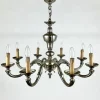 New Pamono Vintage Bronze Chandelier, Belgium, 1970s