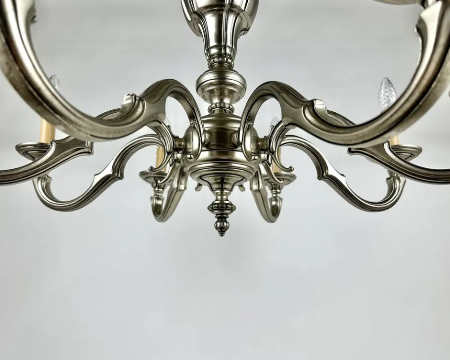 New Pamono Vintage Bronze Chandelier, Belgium, 1970s