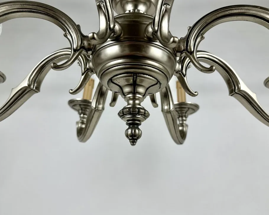 New Pamono Vintage Bronze Chandelier, Belgium, 1970s