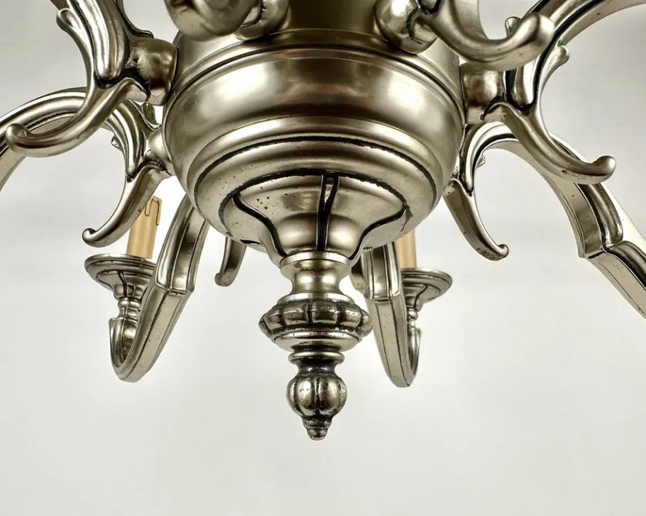 New Pamono Vintage Bronze Chandelier, Belgium, 1970s