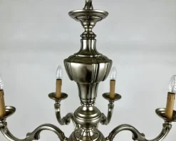 New Pamono Vintage Bronze Chandelier, Belgium, 1970s