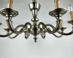 New Pamono Vintage Bronze Chandelier, Belgium, 1970s