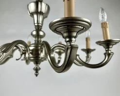 New Pamono Vintage Bronze Chandelier, Belgium, 1970s