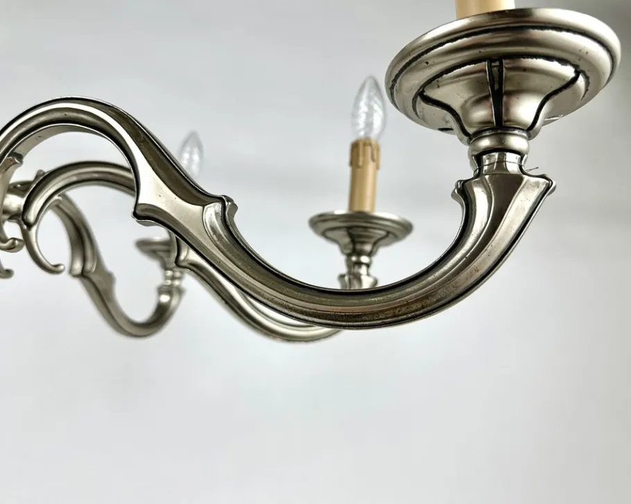 New Pamono Vintage Bronze Chandelier, Belgium, 1970s