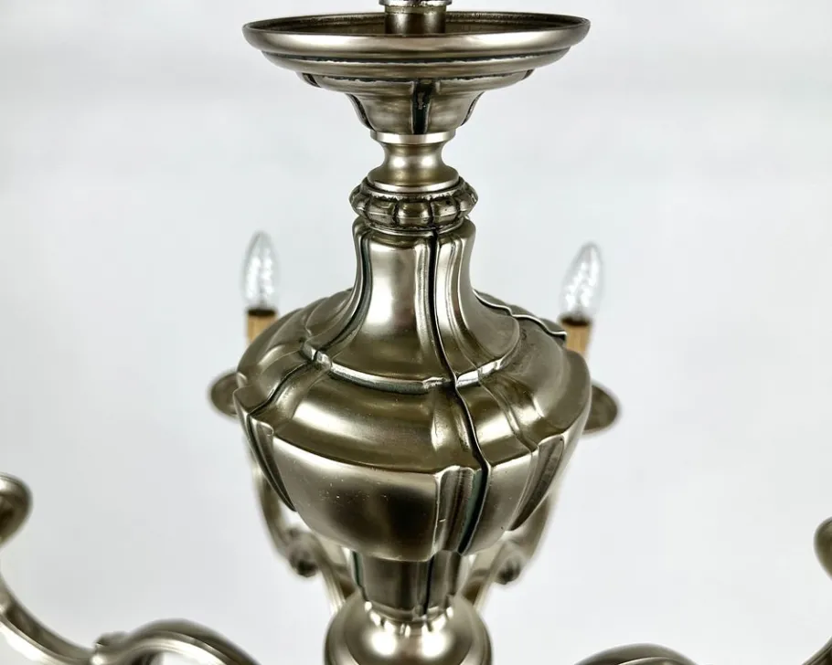 New Pamono Vintage Bronze Chandelier, Belgium, 1970s