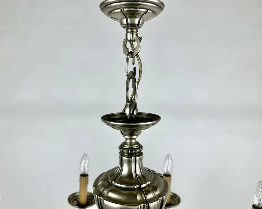 New Pamono Vintage Bronze Chandelier, Belgium, 1970s