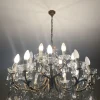New Pamono Vintage Bronze Chandelier, 1940s