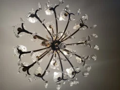 New Pamono Vintage Bronze Chandelier, 1940s