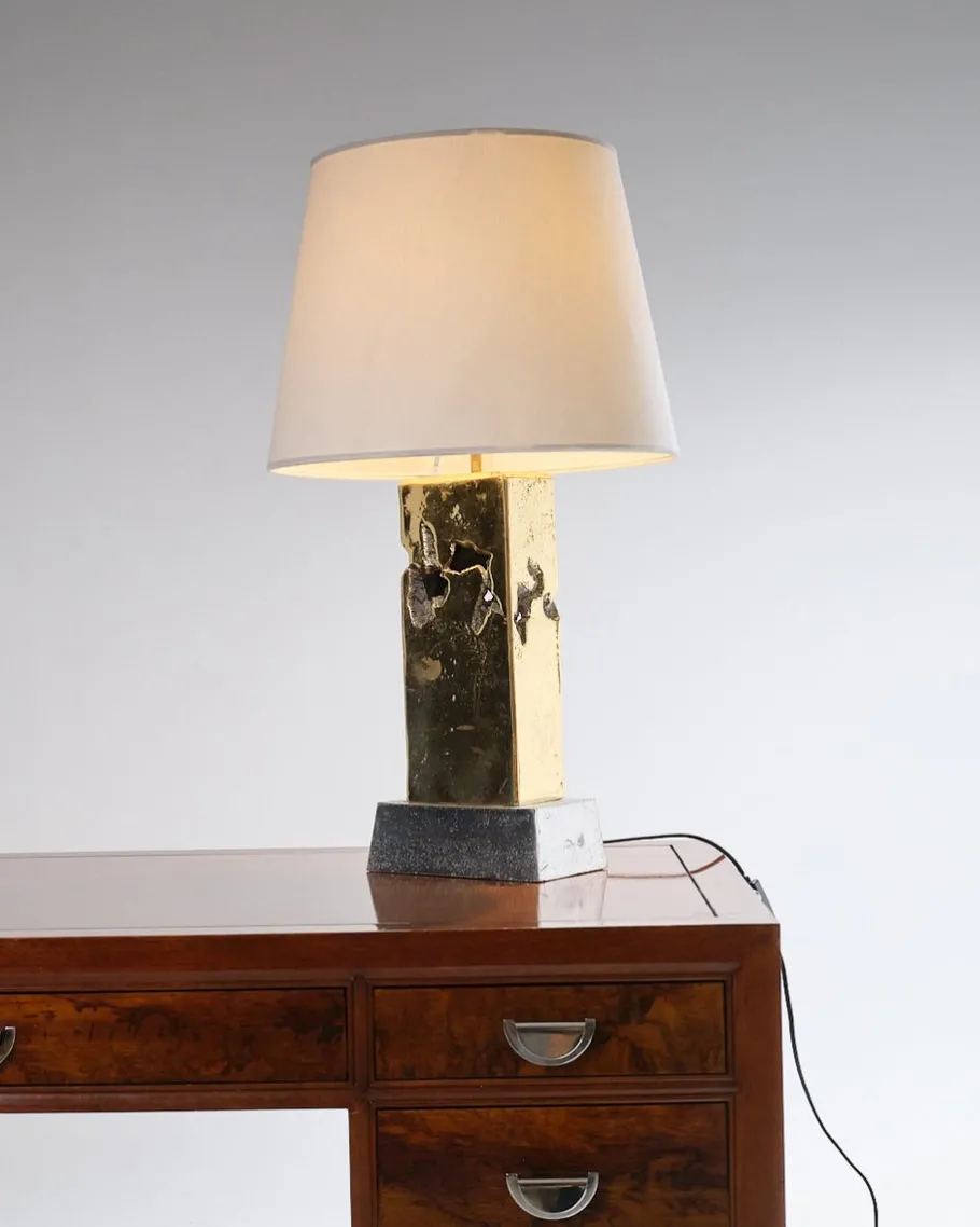 Outlet Pamono Vintage Brutalist Table Lamp in Bronze by David Marshall, 1980s