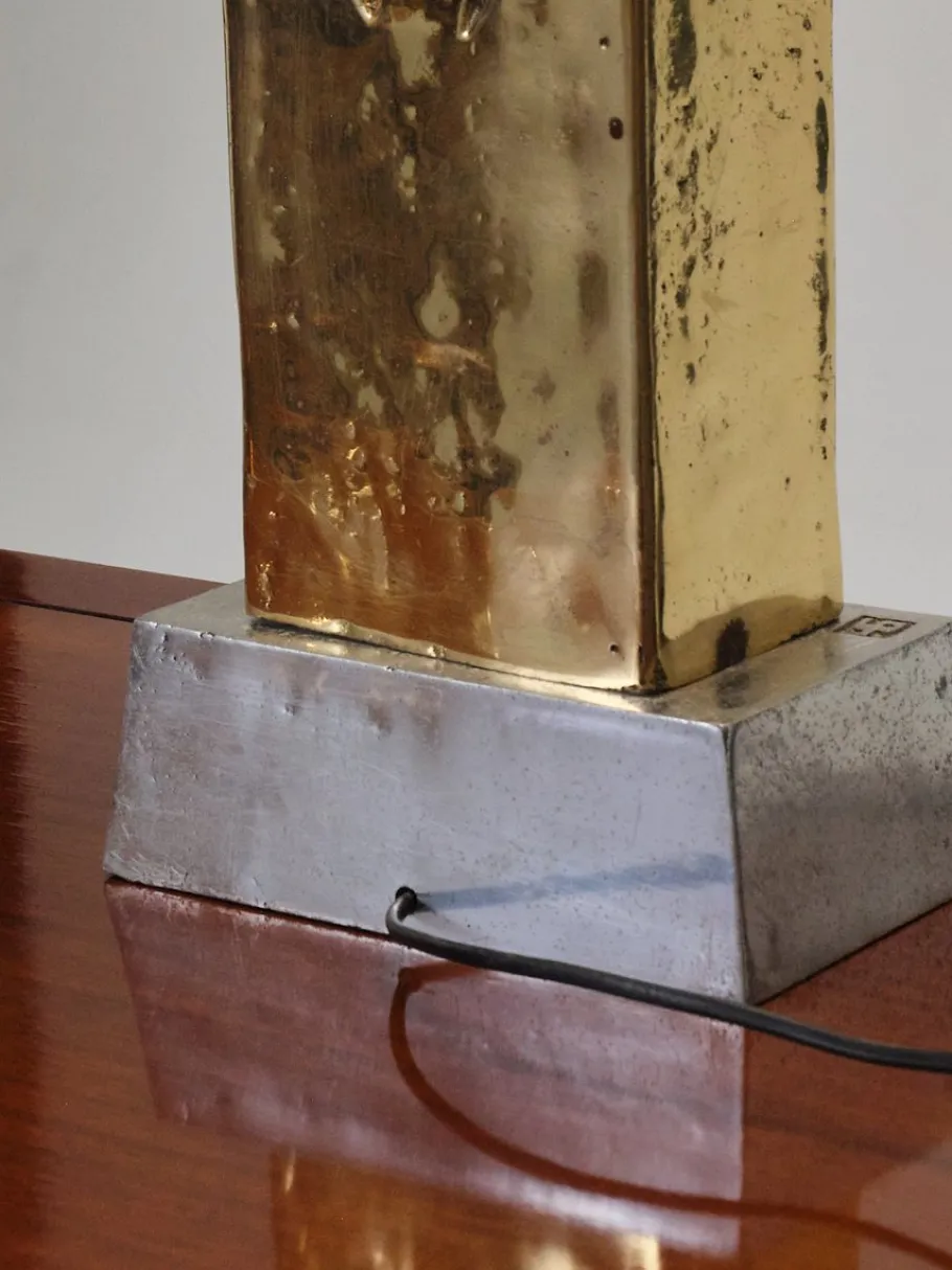 Outlet Pamono Vintage Brutalist Table Lamp in Bronze by David Marshall, 1980s