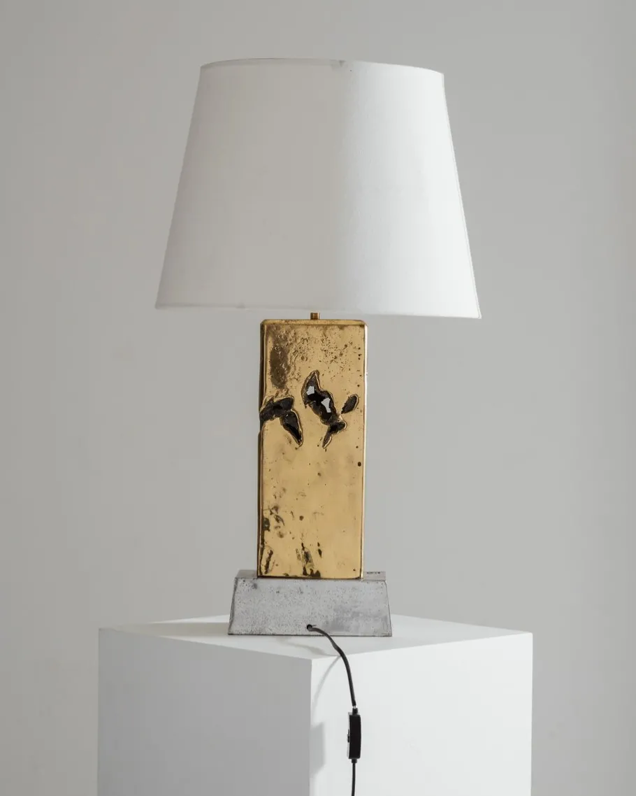 Outlet Pamono Vintage Brutalist Table Lamp in Bronze by David Marshall, 1980s