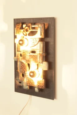 Pamono Vintage Brutalist Wall Light Sculpture