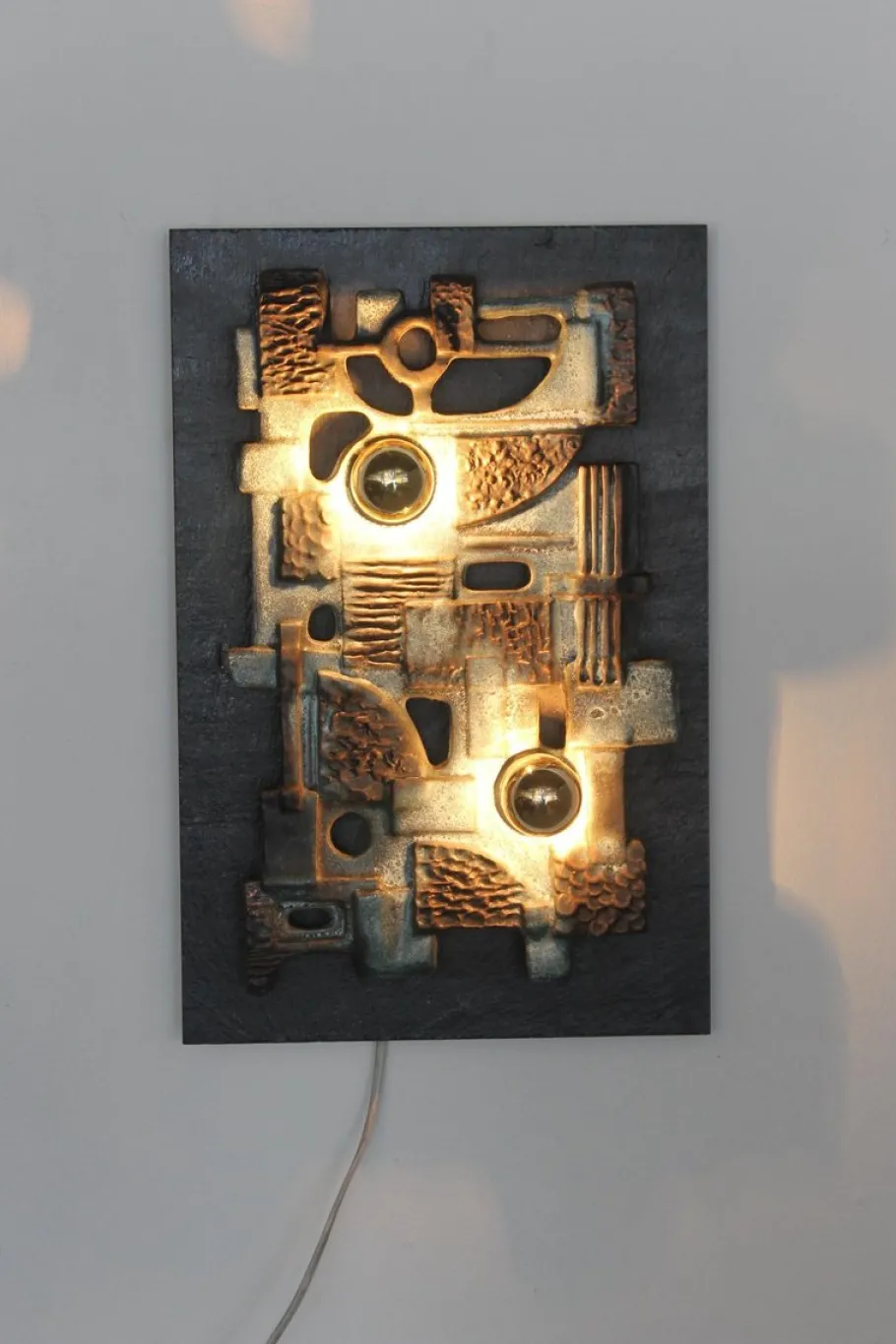 Pamono Vintage Brutalist Wall Light Sculpture