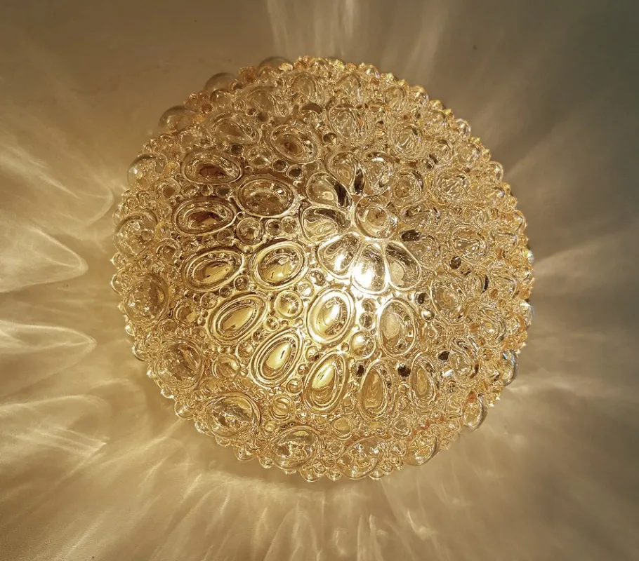 Best Pamono Vintage Bubble Glass Light from Limburg
