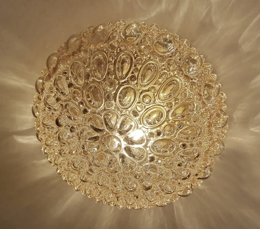 Best Pamono Vintage Bubble Glass Light from Limburg