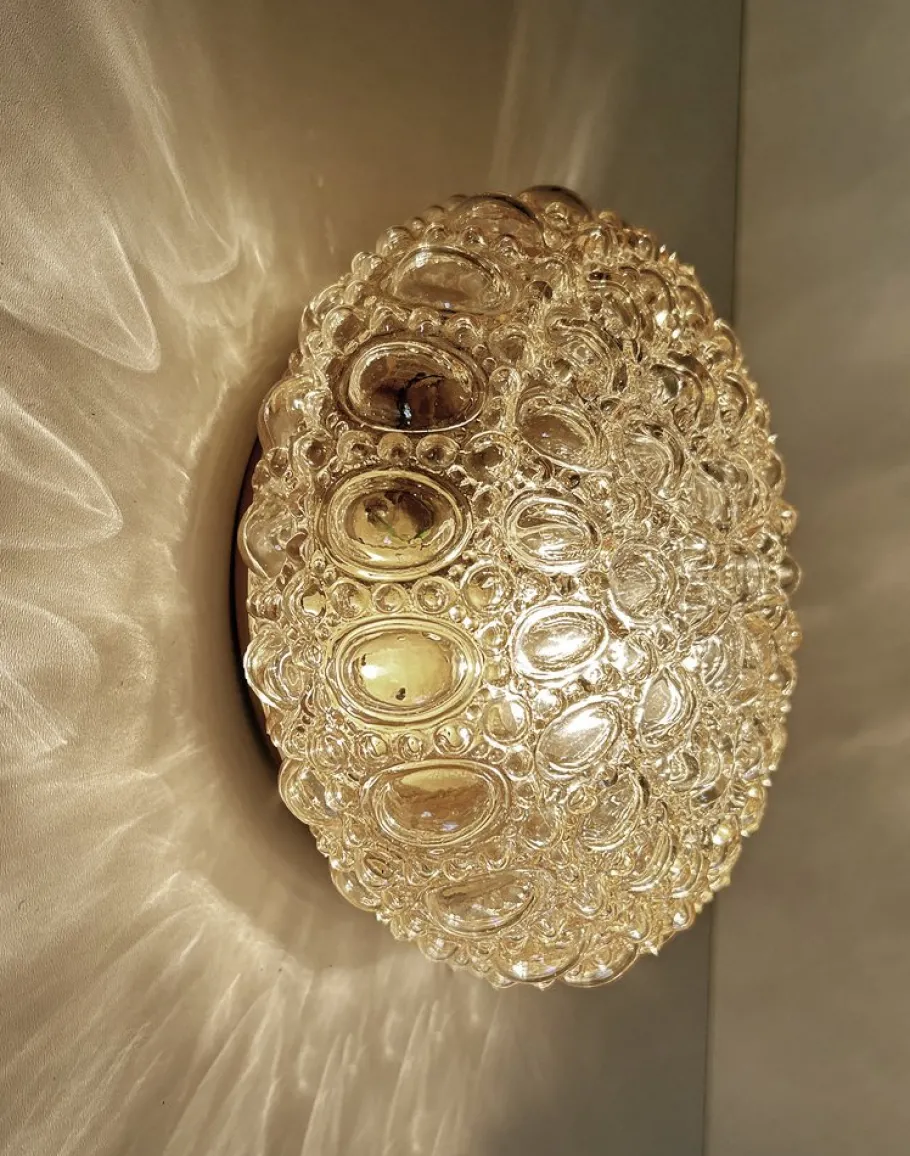 Best Pamono Vintage Bubble Glass Light from Limburg