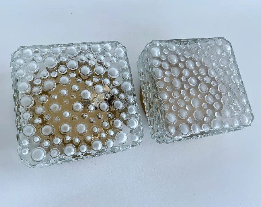 Pamono Vintage Bubble Glass Sconces from Erco, 1960s, Set of 2