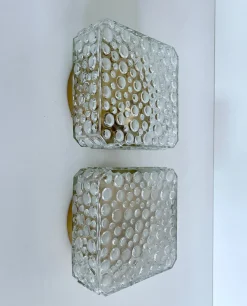 Pamono Vintage Bubble Glass Sconces from Erco, 1960s, Set of 2