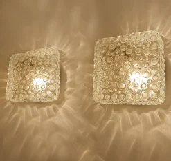 Pamono Vintage Bubble Glass Sconces from Erco, 1960s, Set of 2