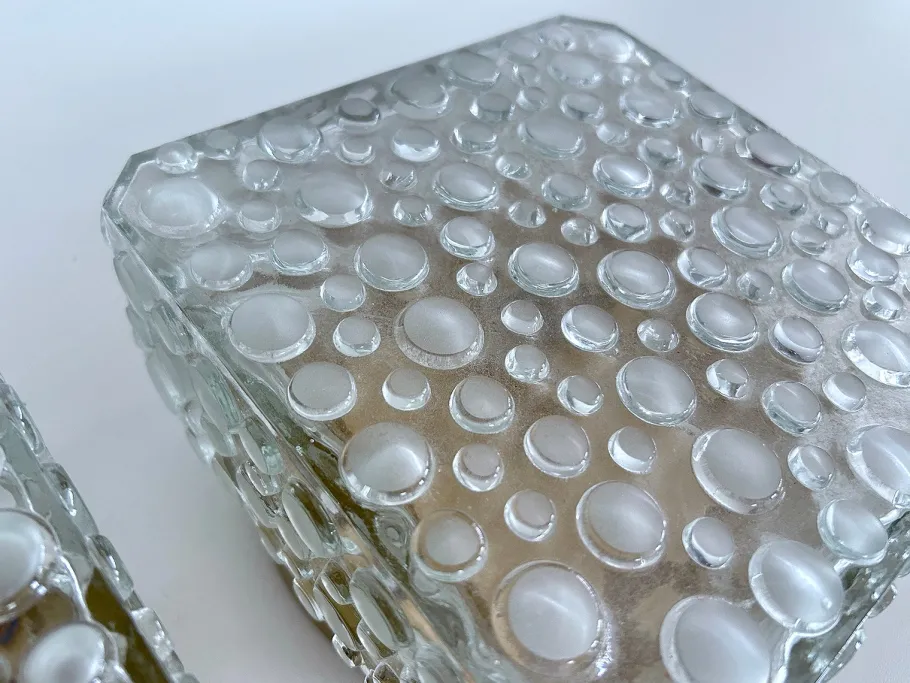 Pamono Vintage Bubble Glass Sconces from Erco, 1960s, Set of 2