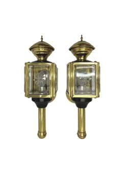Clearance Pamono Vintage Carriage Lantern Wall Lights, 1950s, Set of 2