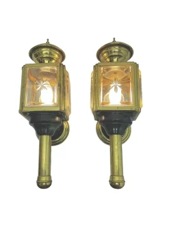 Clearance Pamono Vintage Carriage Lantern Wall Lights, 1950s, Set of 2