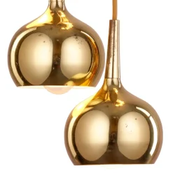 Sale Pamono Vintage Cascade Pendant Lamp with 10 Brass Teardrop Lampshades attributed to Hans-Agne Jakobsson for Markaryd, Sweden, 1970s